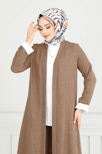 moda selvim طقم بني فاتح 1774LVN1041 - Thumbnail