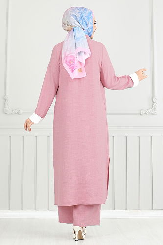 moda selvim طقم وردي فاتح 1774LVN1041 - Thumbnail