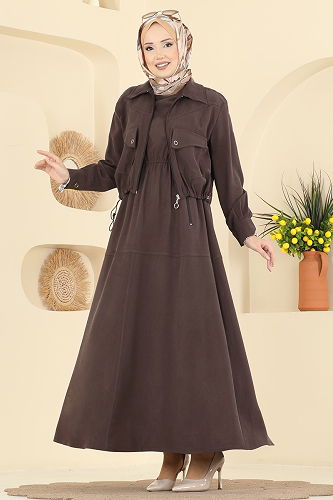 moda selvim طقم بني 1781FMZ1159 - Thumbnail