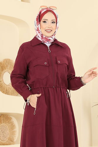 moda selvim طقم خمري 1781FMZ1159 - Thumbnail