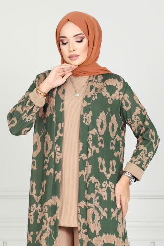 moda selvim طقم اخضر عفني 1811LVN1041 - Thumbnail