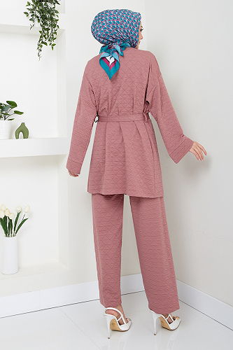 moda selvim طقم وردي 1814LNA1042-M - Thumbnail