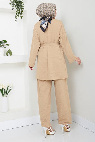 moda selvim طقم بيج 1814LNA1042-M - Thumbnail