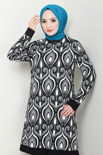 moda selvim طقم رمادي غامق 185BO1060-M - Thumbnail