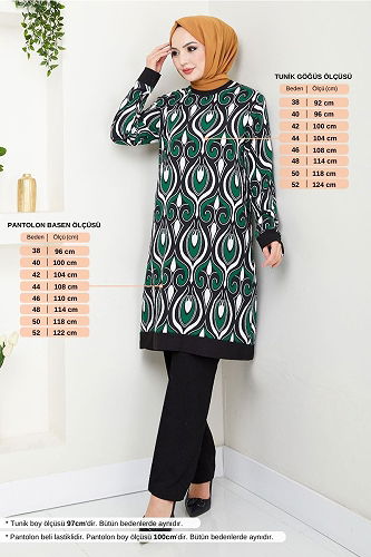 moda selvim طقم أخضر 185BO1060-M - Thumbnail