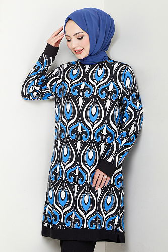 moda selvim طقم نيلي 185BO1060-M - Thumbnail