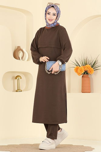 moda selvim طقم بني 1914SBL832 - Thumbnail