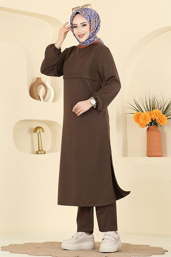 moda selvim طقم بني 1914SBL832 - Thumbnail