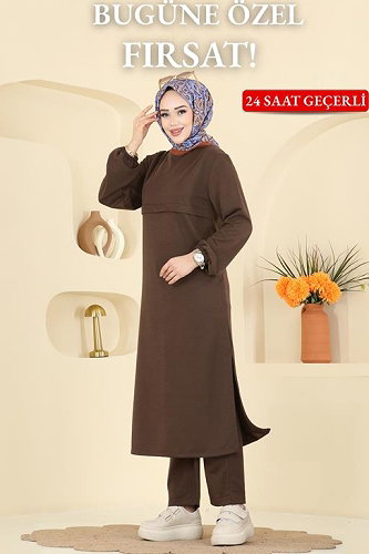 moda selvim طقم بني 1914SBL832 - Thumbnail