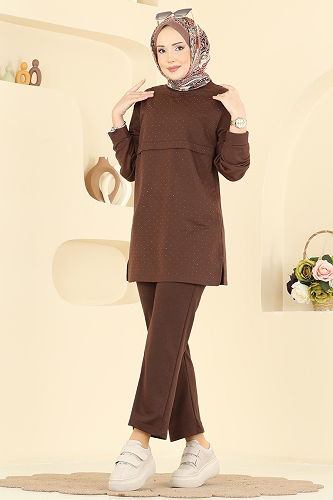 moda selvim Combined 1917SBL832 Brown - Thumbnail