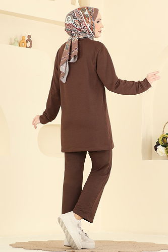 moda selvim طقم بني 1917SBL832 - Thumbnail