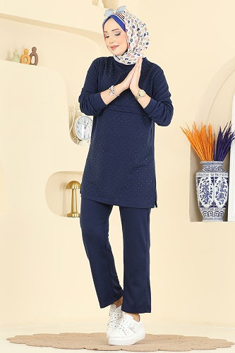 moda selvim طقم كحلي 1917SBL832 - Thumbnail