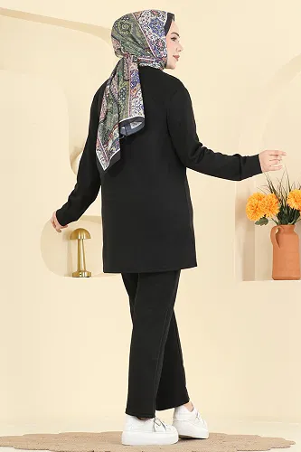 moda selvim طقم أسود 1921SBL832 - Thumbnail