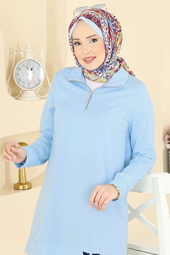 moda selvim Combined 1946FON792 Baby Blue & Navy Blue - Thumbnail