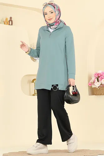 moda selvim Combined 1946FON792 Mint & Black - Thumbnail