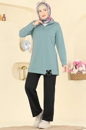 moda selvim Combined 1946FON792 Mint & Black - Thumbnail