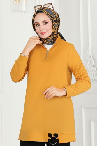 moda selvim Combined 1946FON792 Mustard & Black - Thumbnail