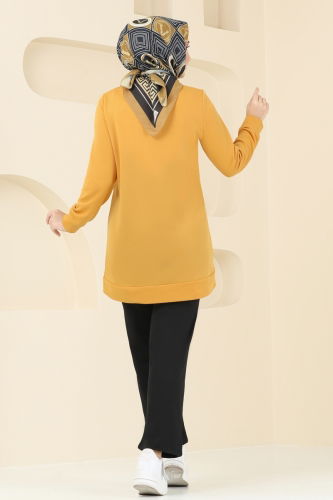 moda selvim Combined 1946FON792 Mustard & Black - Thumbnail