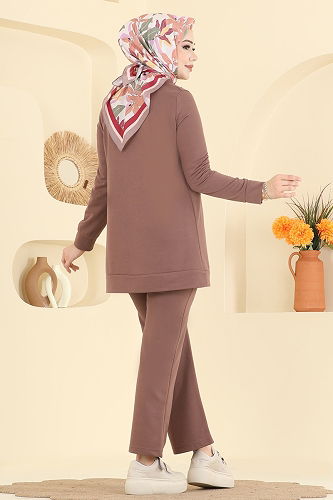 moda selvim طقم بيج وردي 1946FON792 - Thumbnail