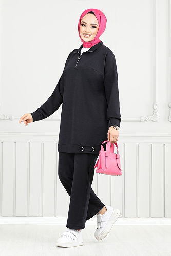 moda selvim طقم كحلي 1960FON1064-M - Thumbnail