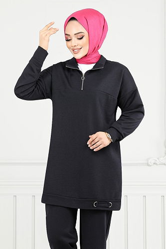 moda selvim طقم كحلي 1960FON1064-M - Thumbnail