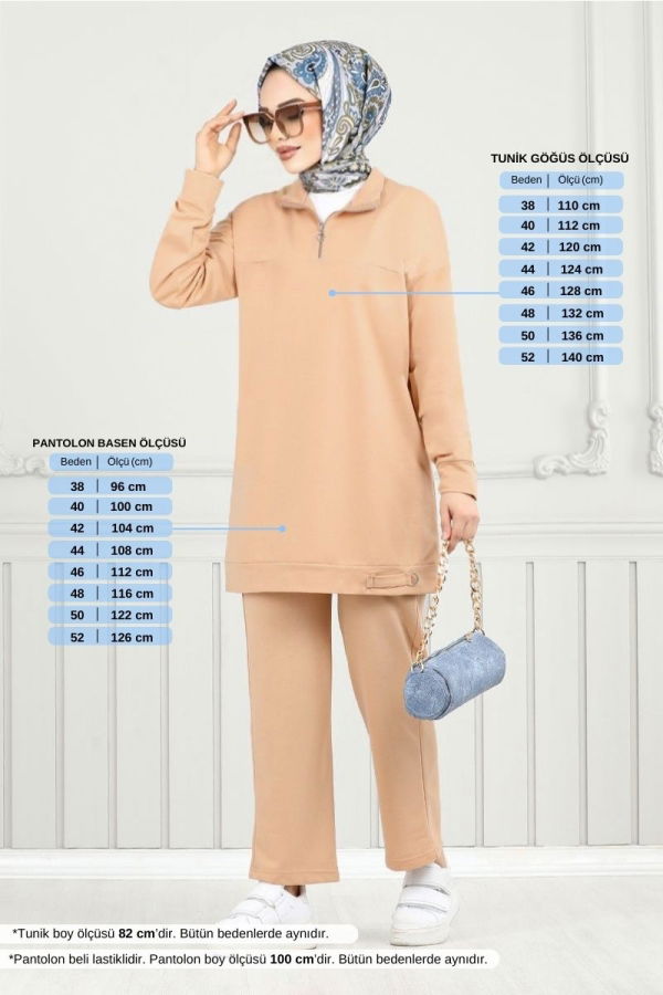 Modaselvim الاطقم طقم بيج 1960FON1064-M