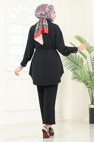 moda selvim طقم أسود 1971TRT545 - Thumbnail