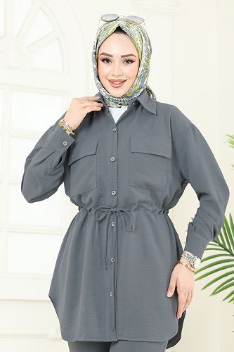 moda selvim طقم رمادي 1971TRT545 - Thumbnail