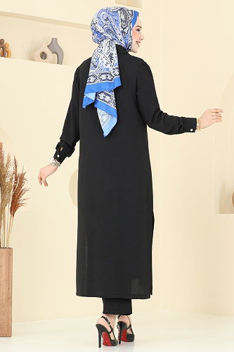 moda selvim طقم أسود 1972TRT545 - Thumbnail