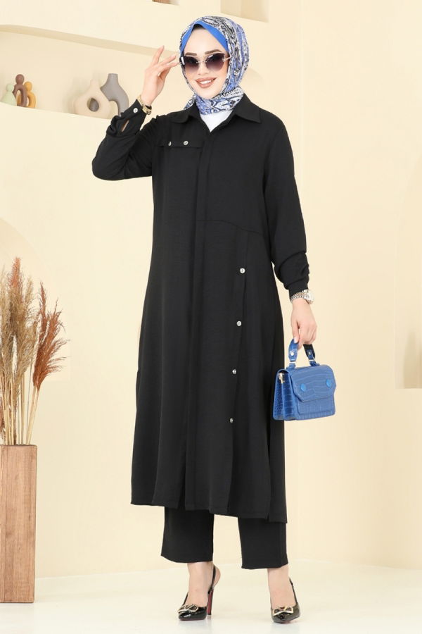 Modaselvim خصم صافٍ20%+20% في سلة التسوق طقم أسود 1972TRT545