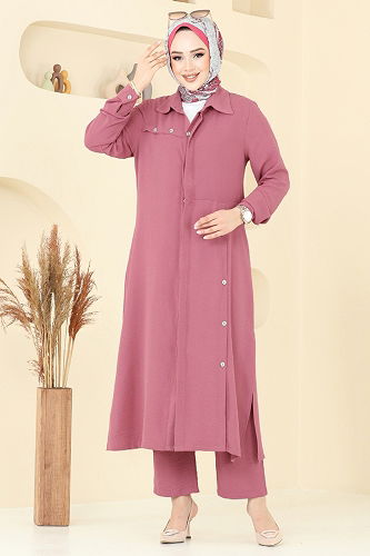 moda selvim طقم وردي 1972TRT545 - Thumbnail