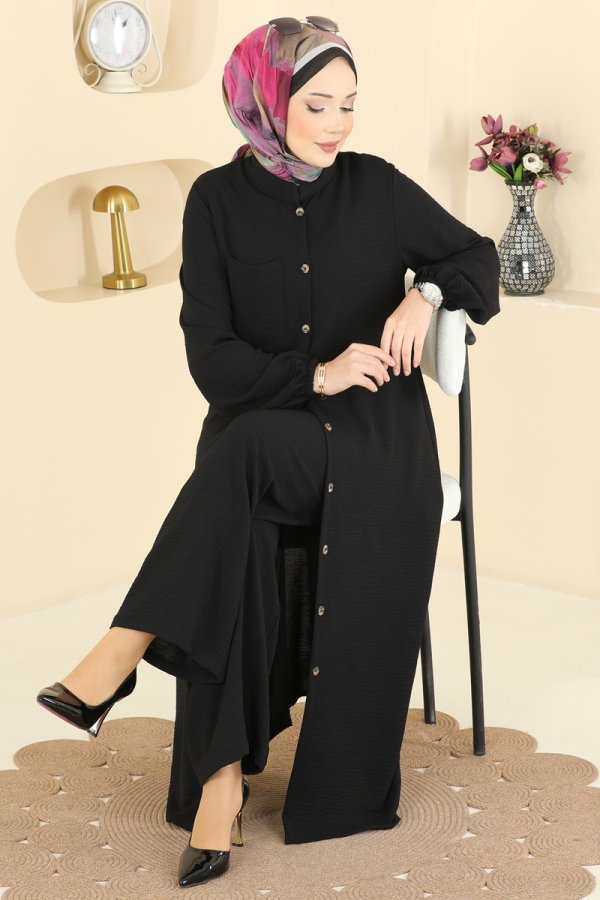 Modaselvim Hijab Combinations Combined 1973TRT545 Black