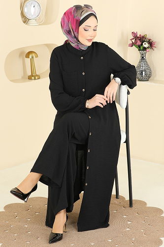 moda selvim طقم أسود 1973TRT545 - Thumbnail