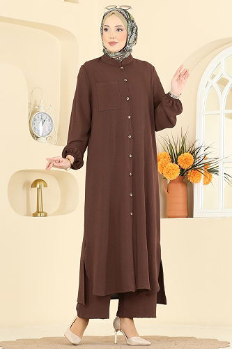 moda selvim طقم بني 1973TRT545 - Thumbnail