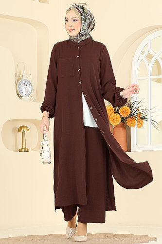 moda selvim طقم بني 1973TRT545 - Thumbnail