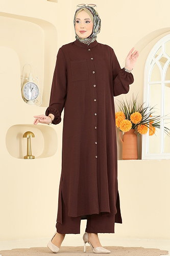 moda selvim طقم بني 1973TRT545 - Thumbnail