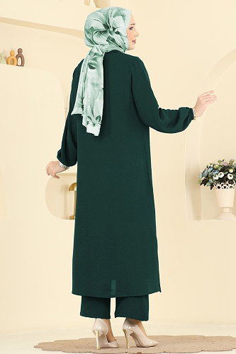 moda selvim طقم زيتي غامق 1973TRT545 - Thumbnail