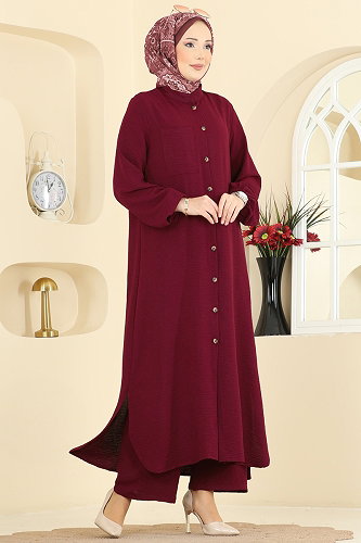 moda selvim Combined 1973TRT545 Light Burgundy - Thumbnail