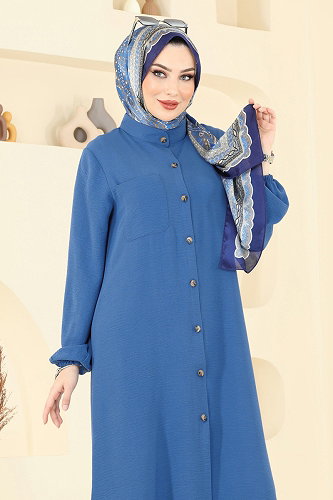 moda selvim طقم أزرق فاتح 1973TRT545 - Thumbnail