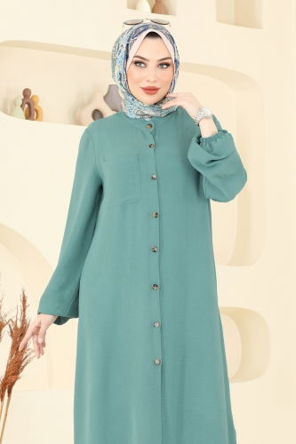 moda selvim طقم أخضر باهت 1973TRT545 - Thumbnail