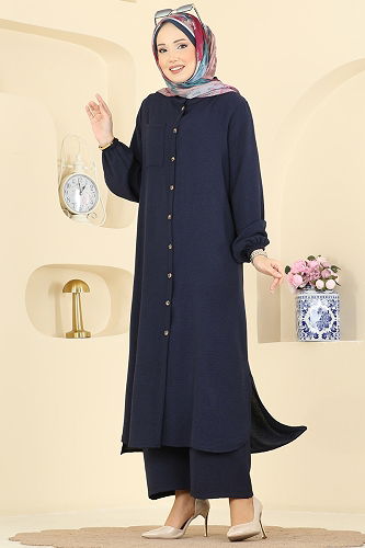 moda selvim طقم كحلي 1973TRT545 - Thumbnail