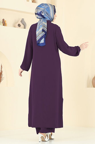 moda selvim طقم أرجواني 1973TRT545 - Thumbnail