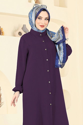 moda selvim طقم أرجواني 1973TRT545 - Thumbnail
