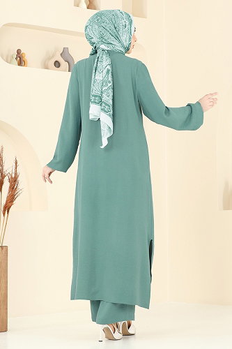 moda selvim طقم اخضر فاتح 1973TRT545 - Thumbnail