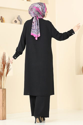 moda selvim طقم أسود 1974TRT545 - Thumbnail