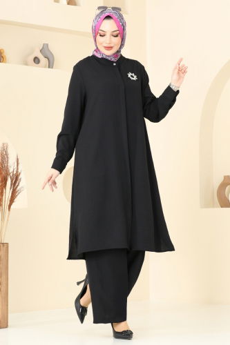 moda selvim طقم أسود 1974TRT545 - Thumbnail