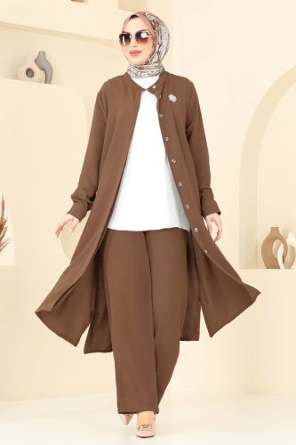 moda selvim طقم بني 1974TRT545 - Thumbnail
