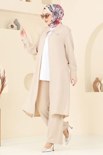 moda selvim طقم بيج 1974TRT545 - Thumbnail