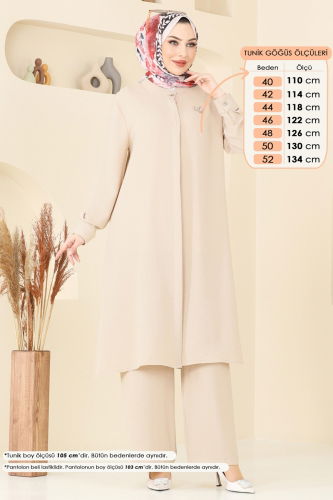 moda selvim طقم بيج 1974TRT545 - Thumbnail
