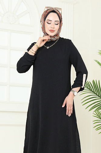 moda selvim طقم أسود 1994FON792 - Thumbnail